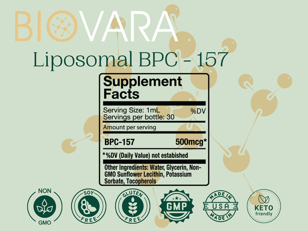 Oral Liposomal BPC-157 500mcg/mL 1oz bottle BioVara Oral Liposomal BPC-157 500mcg/mL 1oz bottle BioVara