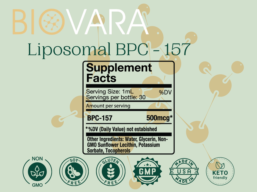 Oral Liposomal BPC-157 500mcg/mL 1oz bottle BioVara Oral Liposomal BPC-157 500mcg/mL 1oz bottle BioVara